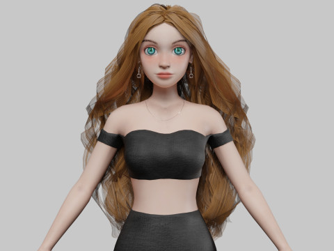 Cute sweet girl V36303 3D-Modell