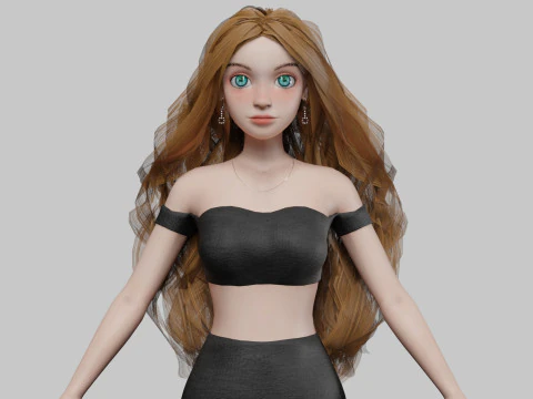 प्यारी प्यारी लड़की V36303 3D मॉडल