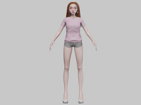 Cute young girl V32477 3D Model