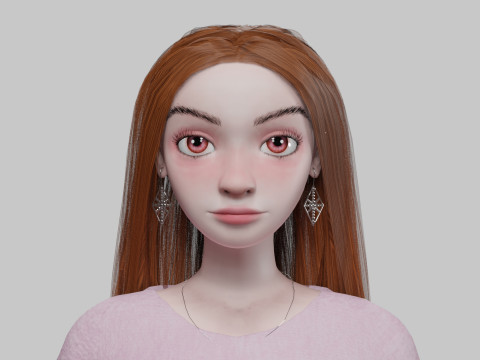 Cute young girl V32477 3D Model