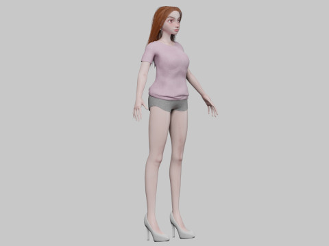 Cute young girl V32477 3D Model