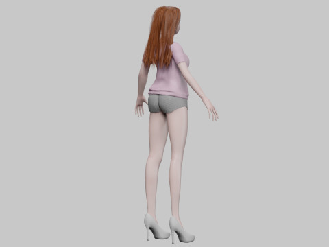 Cute young girl V32477 3D Model