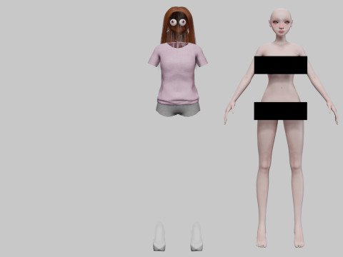 Cute young girl V32477 3D Model