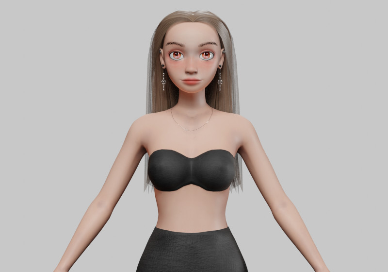 Lovely pretty girl V27816 Model 3D .c4d .max .obj .3ds .fbx .stl .blend