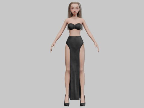 Lovely pretty girl V27816 Model 3D