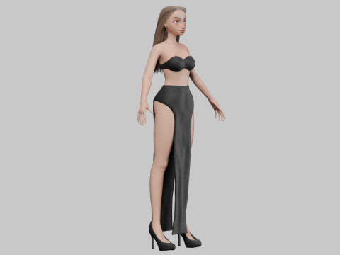 Lovely pretty girl V27816 Model 3D