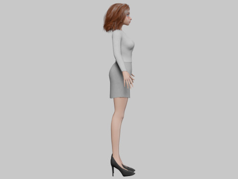 Pretty cartoon girl V31643 3D Model