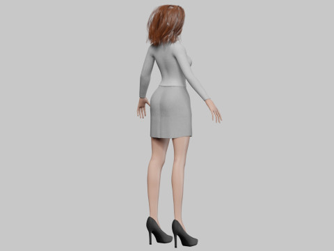 Pretty cartoon girl V31643 3D Model