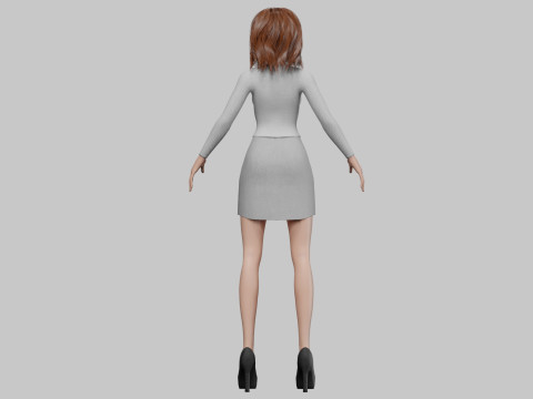 Pretty cartoon girl V31643 3D Model