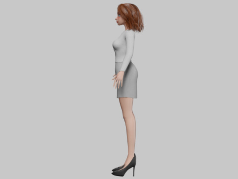 Pretty cartoon girl V31643 3D Model