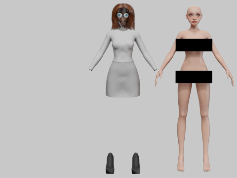 Pretty cartoon girl V31643 3D Model