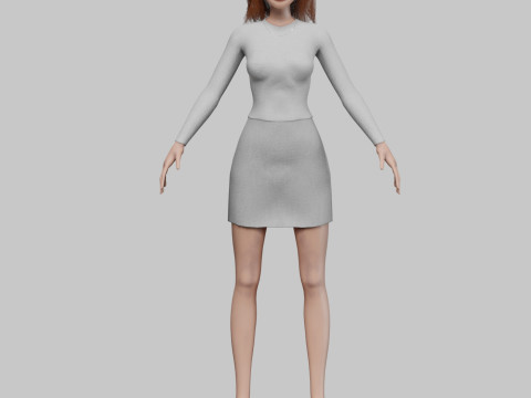Pretty cartoon girl V31643 3D Model