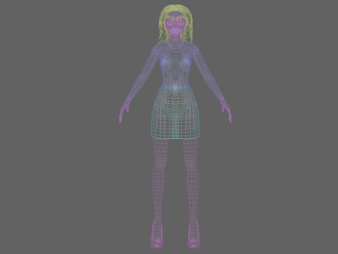 Pretty cartoon girl V31643 3D Model