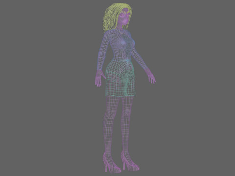 Pretty cartoon girl V31643 3D Model
