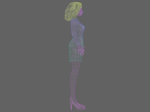 Pretty cartoon girl V31643 3D Model