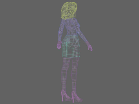 Pretty cartoon girl V31643 3D Model