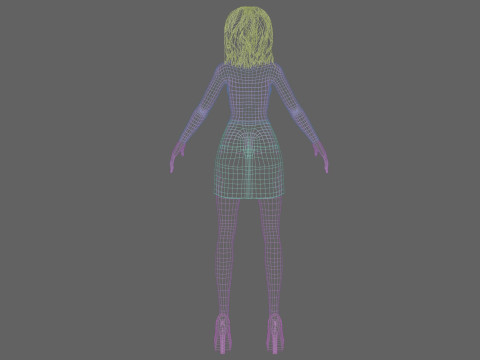 Pretty cartoon girl V31643 3D Model