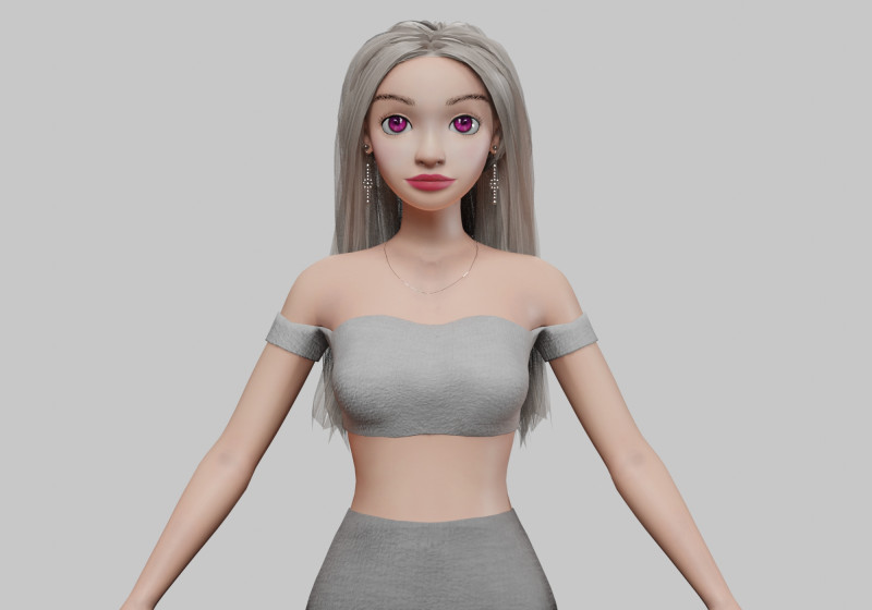 Pretty classic girl V30444 3D 모델 .c4d .max .obj .3ds .fbx .stl .blend 