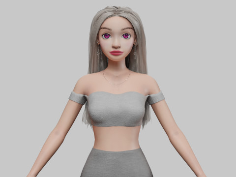 Pretty classic girl V30444 3D 模型