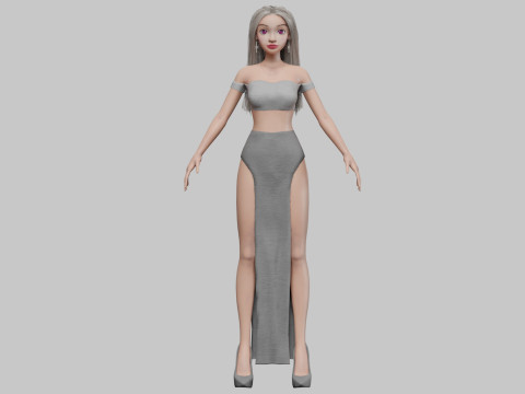 Pretty classic girl V30444 3D 모델
