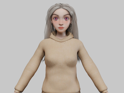 Pretty cute girl V35180 Model 3D