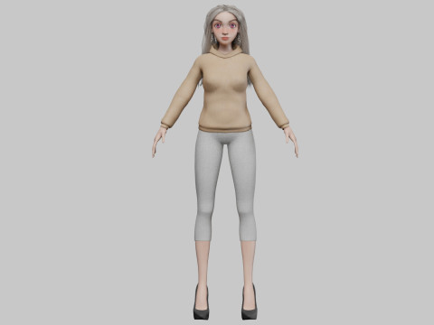 Pretty cute girl V35180 Model 3D
