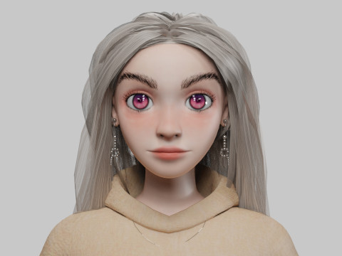 Pretty cute girl V35180 Model 3D