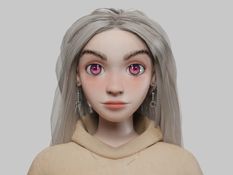 Pretty cute girl V35180 3D Model
