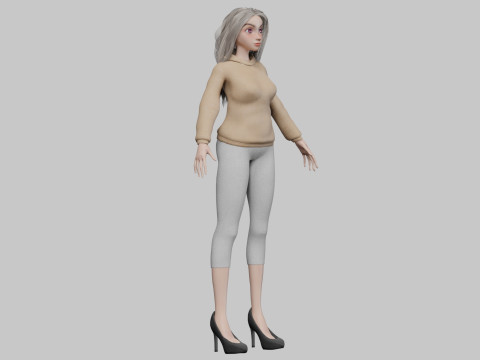 Pretty cute girl V35180 Model 3D