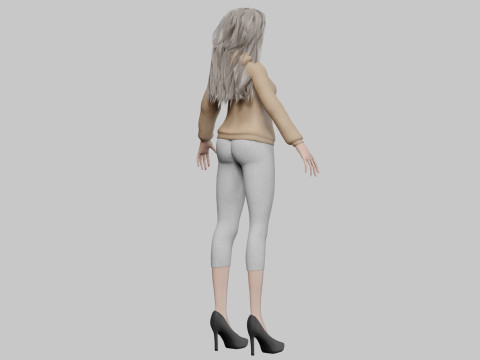 Pretty cute girl V35180 Model 3D