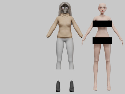 Pretty cute girl V35180 Model 3D
