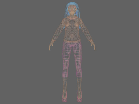 Pretty cute girl V35180 Model 3D