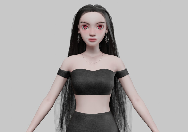 Pretty lovely girl V32752 3D Модель .c4d .max .obj .3ds .fbx .stl .blend 