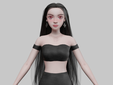 Pretty lovely girl V32752 3D-Modell