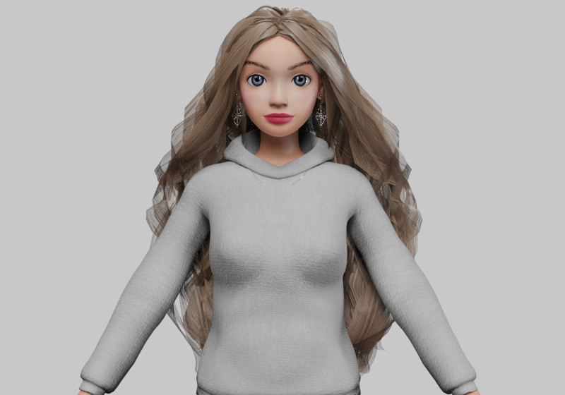 Pretty young girl V40409 Modello 3D .c4d .max .obj .3ds .fbx .stl .blend 