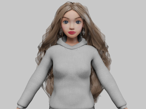 Pretty young girl V40409 3D Model