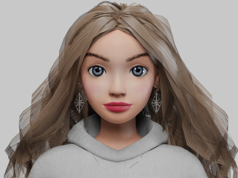 Pretty young girl V40409 Modello 3D