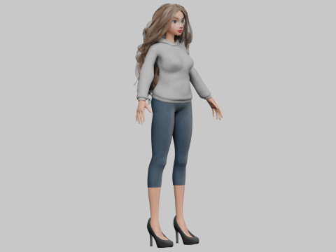 Pretty young girl V40409 Modello 3D