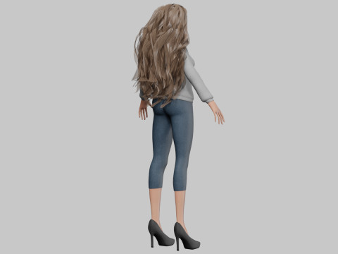 Pretty young girl V40409 Modello 3D