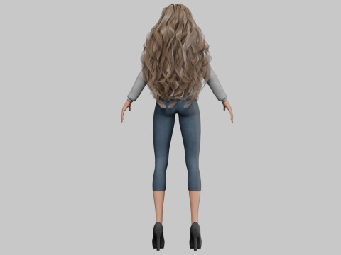Pretty young girl V40409 Modello 3D