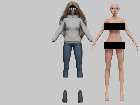 Pretty young girl V40409 Modello 3D
