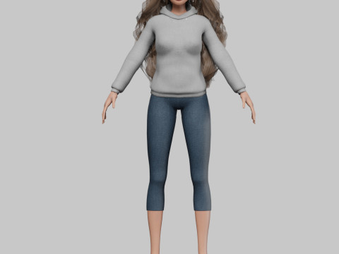 Pretty young girl V40409 Modello 3D