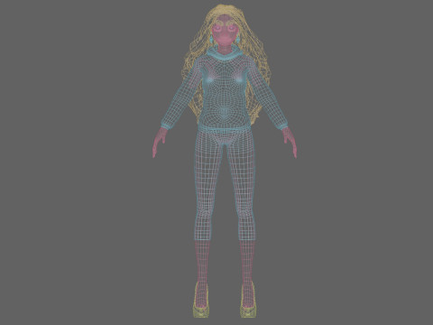 Pretty young girl V40409 Modello 3D