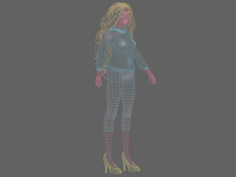Pretty young girl V40409 Modello 3D