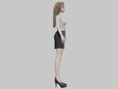 Standard cartoon girl V31288 3D Model