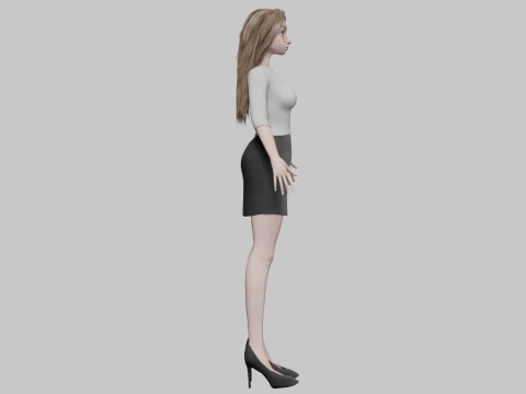 Standard cartoon girl V31288 3D Model