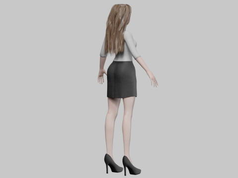 Standard cartoon girl V31288 3D Model