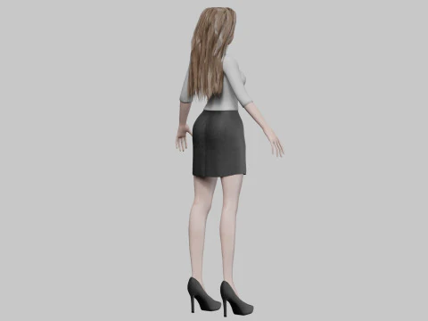 Standard cartoon girl V31288 3D Model