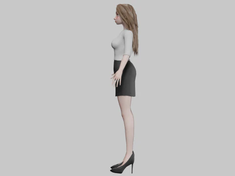Standard cartoon girl V31288 3D Model