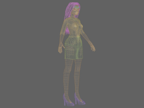 Standard cartoon girl V31288 3D Model